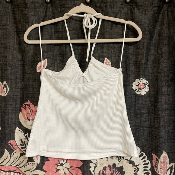 Anthropologie Current Air ribbed white halter top - Picture 4 of 7